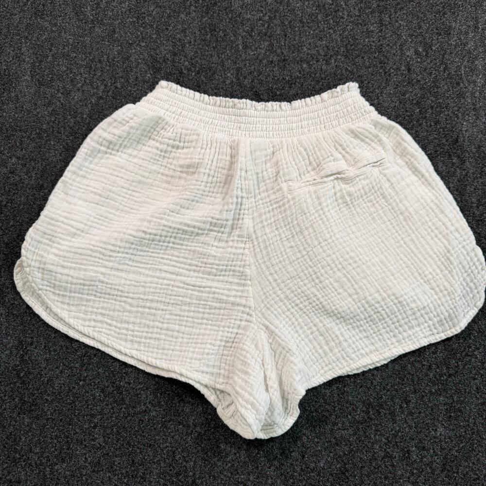 Aerie white gauze 100% cotton pull on lounge shorts size small - Picture 3 of 7